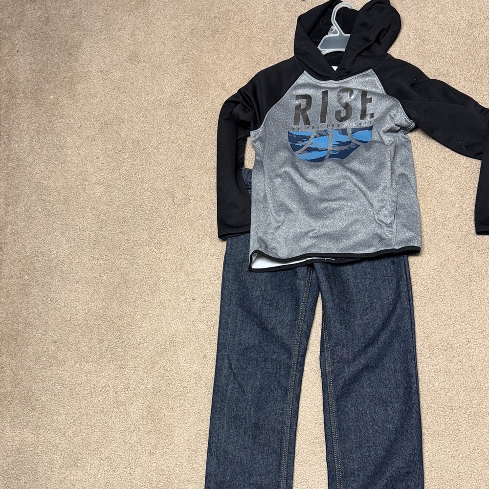 Old Navy Black and Gray Active Hoodie